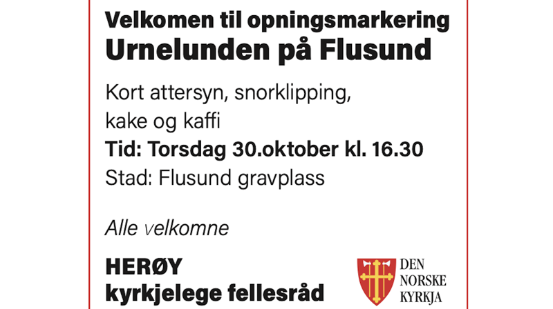 Ny urnelund på Flusund