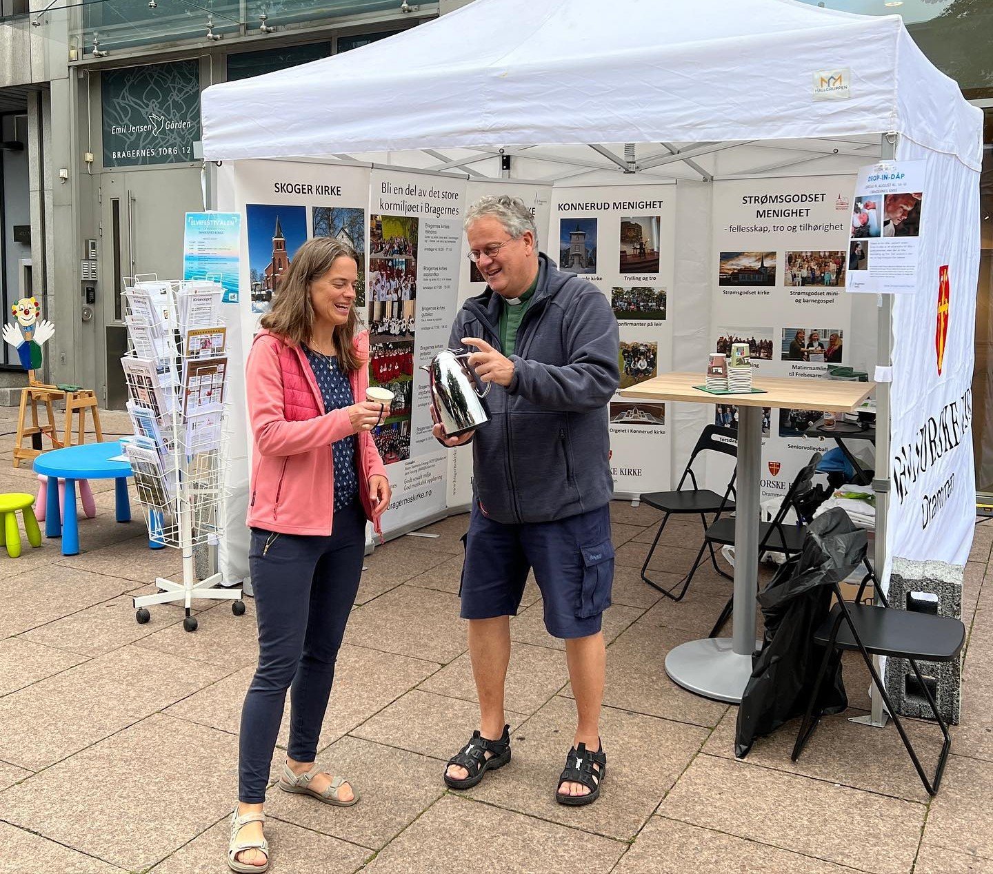 Besøk vår stand på Bragernes torg. Foto: Kirken i Drammen
