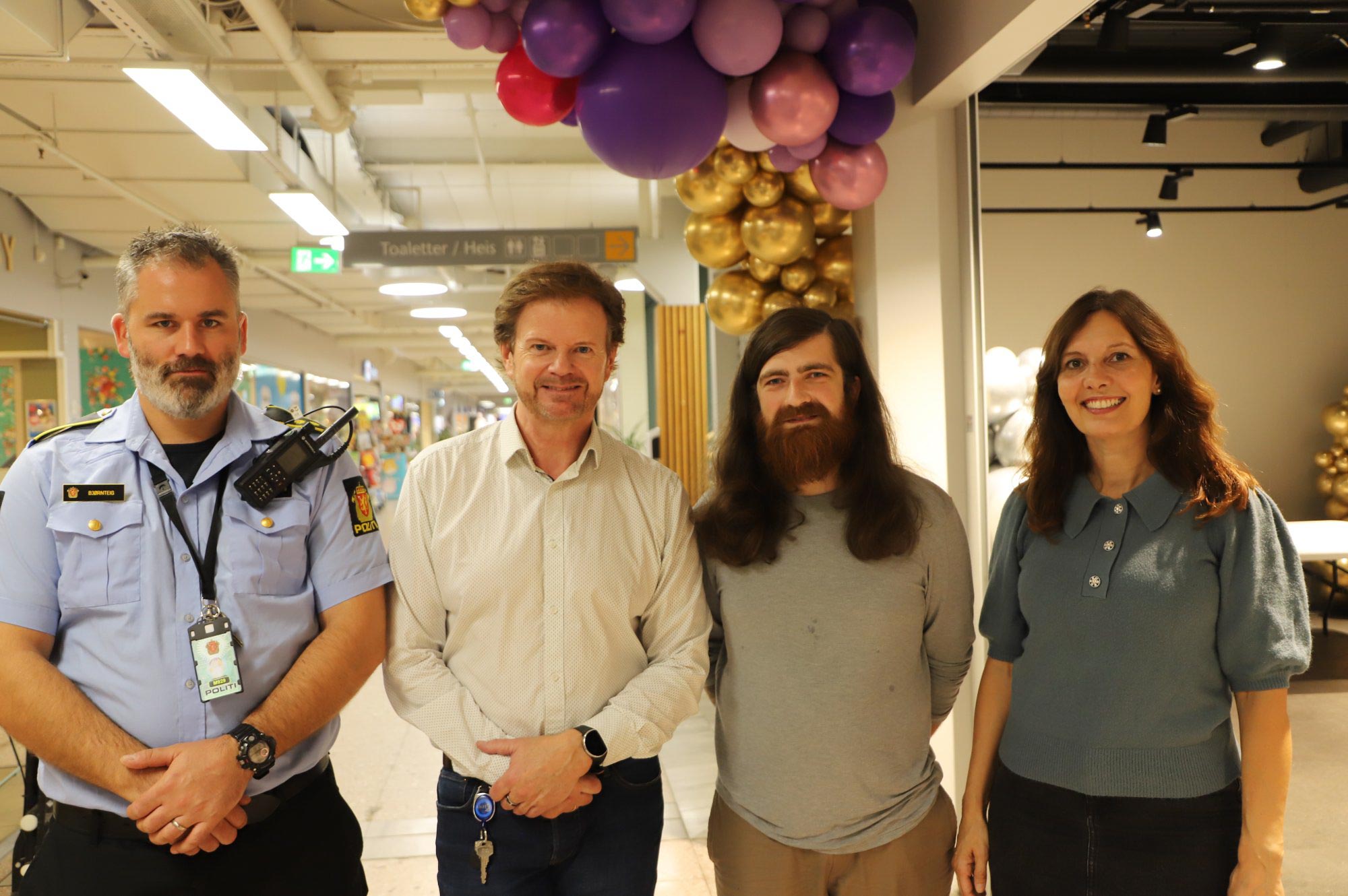 Andreas Bjørnteig (politikontakt for Frogn og Nesodden), Ragnar Sørlie (senterleder Drøbak City), Halvor Bekken Aschim-Teigum og Helena Tomer (begge fra Det norske kirke). Foto: Maria S. Bergh