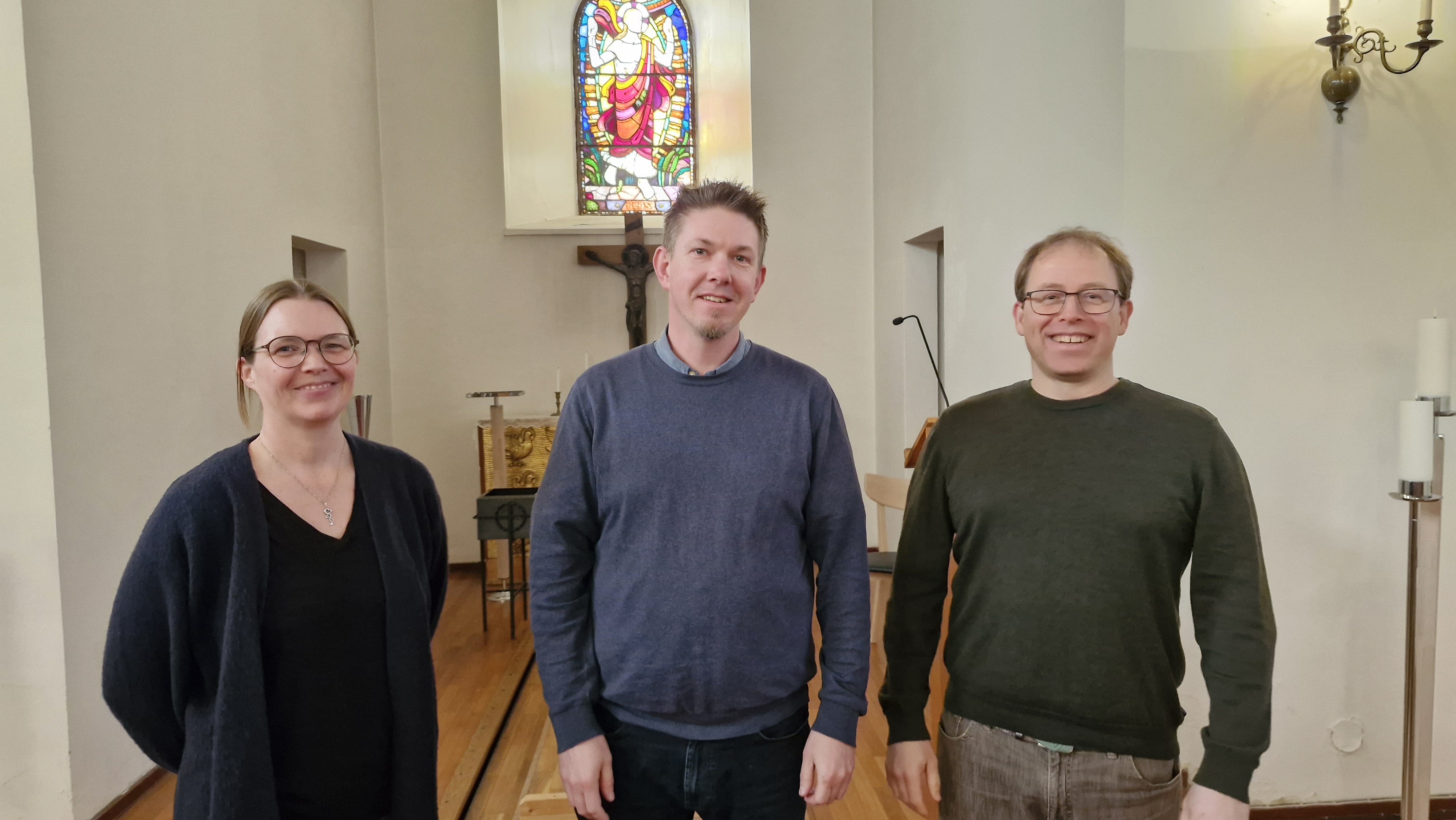 Kirkemusikalskråd fra venstre: Margaret Haugland, Magnus M. Myhre og Vegard Bye.