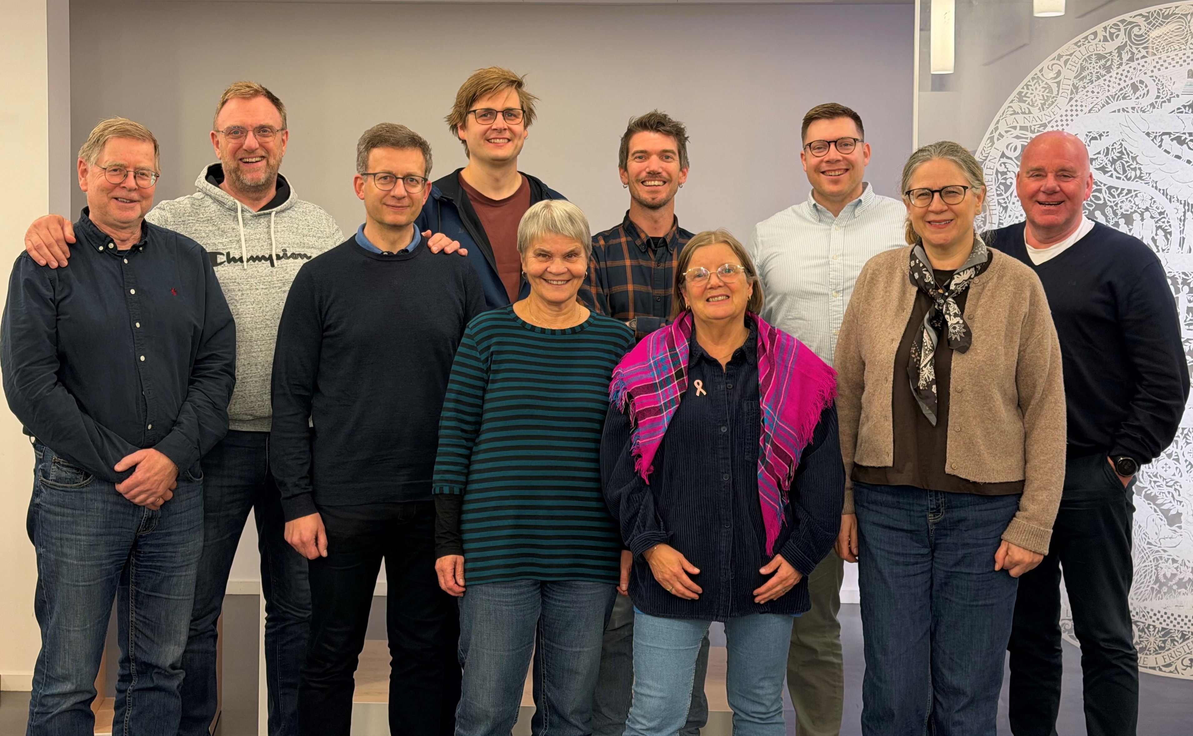 F.v.: Terje, Olav G., Knut, Magnus, Elin, Ole Thomas, Beate, Espen, Sidsel og Olav S. Ikke til stede: Marianne