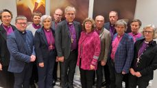 The bishops of Church of Norway. From left: Kari Mangrud Alvsvåg, Svein Valle, Ragnhild Jepsen, Herborg Finnset, Olav Øygard, Olav Fykse Tveit, Ingeborg Midttømme, Jan Otto Myrseth, Ole Kristian Bonden, Stein Reinertsen, Anne Lise Ådnøy og Kari Veiteberg (photo: Church of Norway).