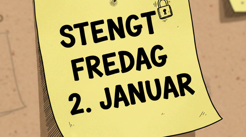 Kirkekontoret er stengt fredag 2. januar