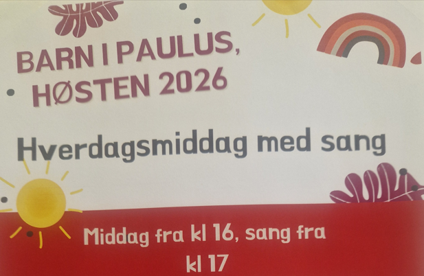Hverdagsmiddag med sang - Høst 2026