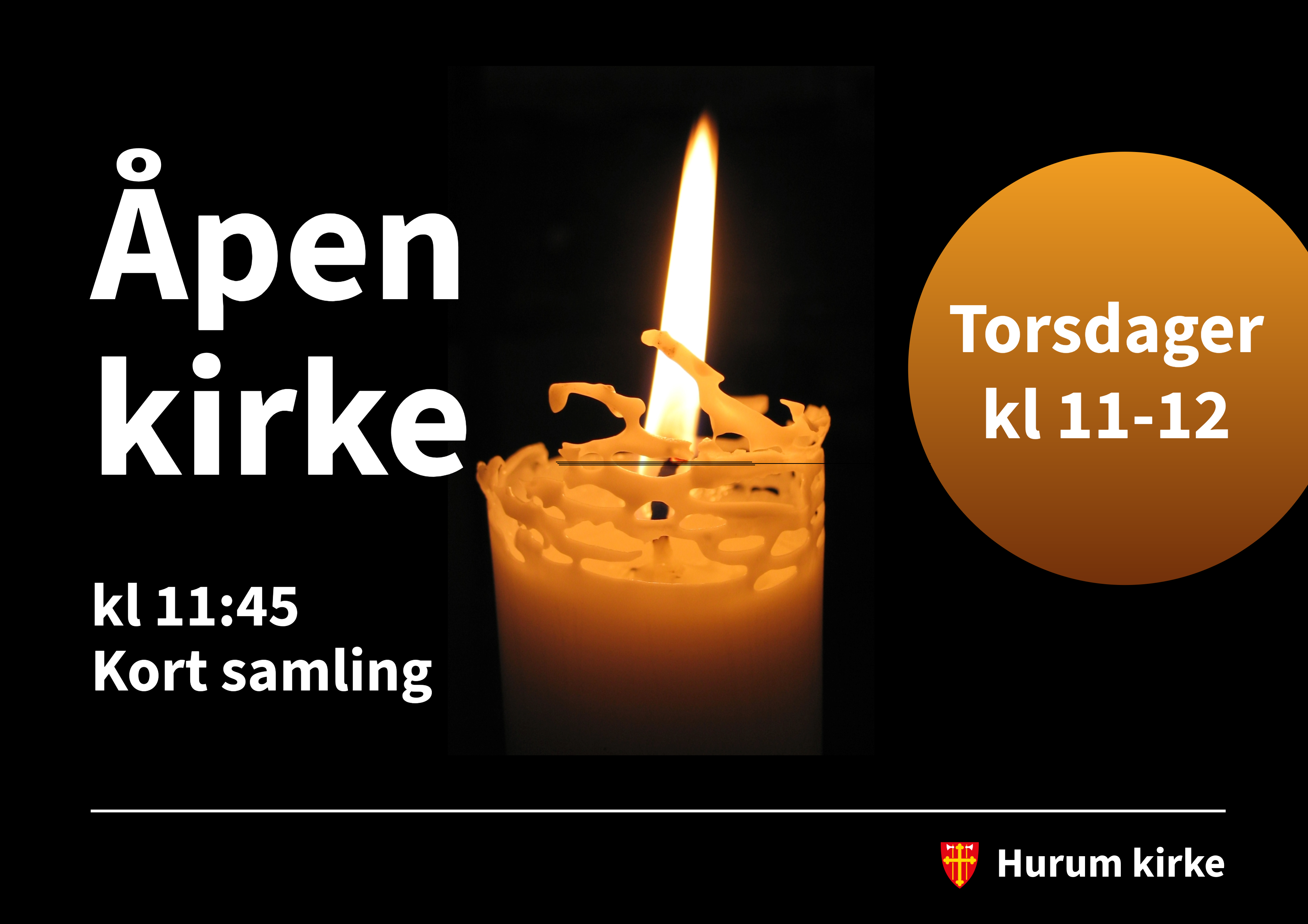 Åpen kirke i Hurum middelalderkirke hver torsdag kl. 11-12. Velkommen inn!