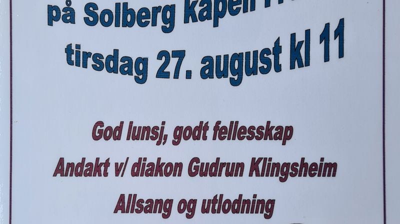 Formiddagstreff Solberg kapell Fredtun