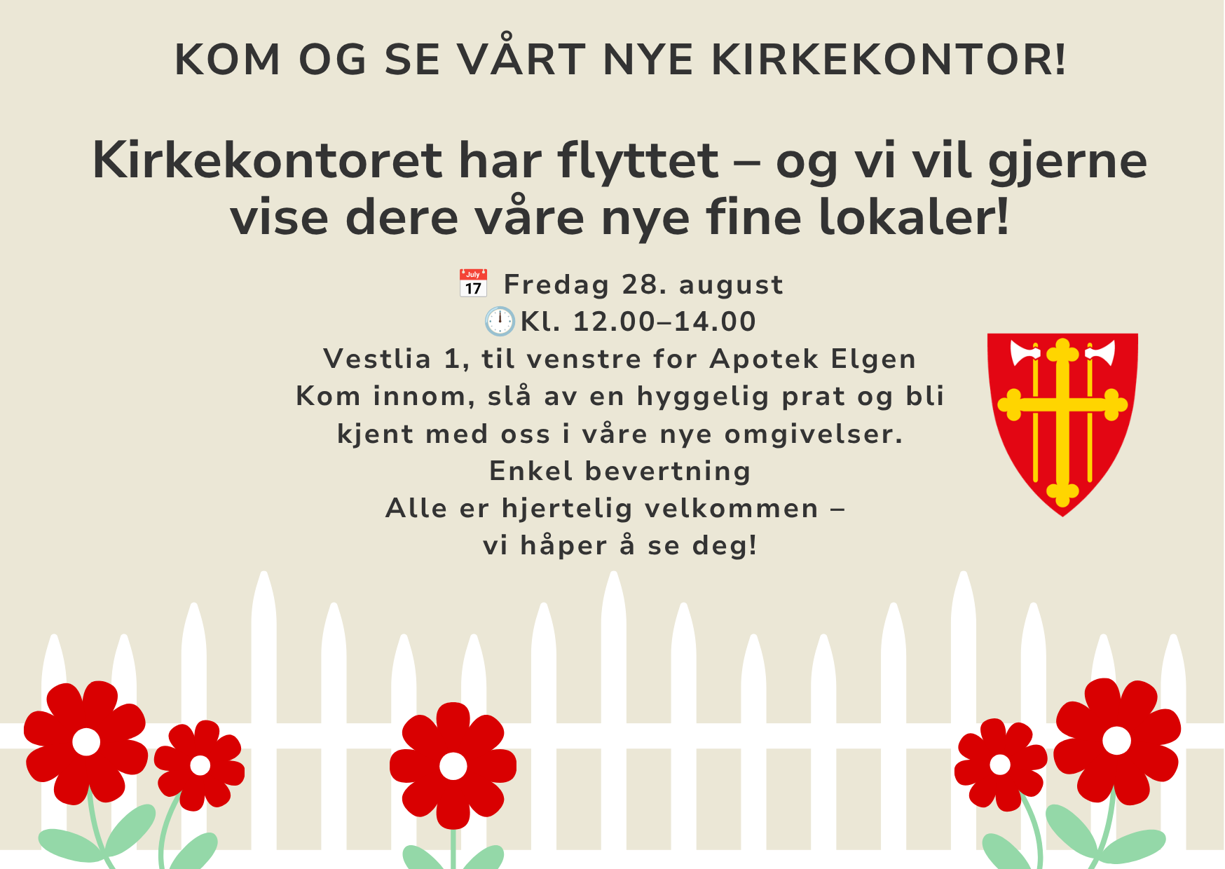 Åpent kirkekontor 28. august kl. 12:00