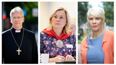 Olav Fykse Tveit (preses i Bispemøtet), Sara Ellen Anne Eira (leder i Samisk kirkeråd), Kristin Gunleiksrud Raaum (leder i Kirkerådet).