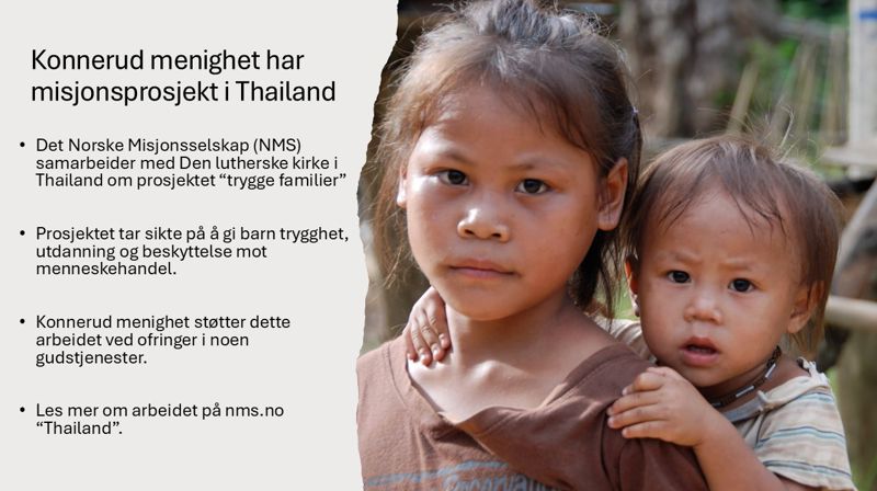 Konnerud menighet støtter misjonsprosjekt i Thailand