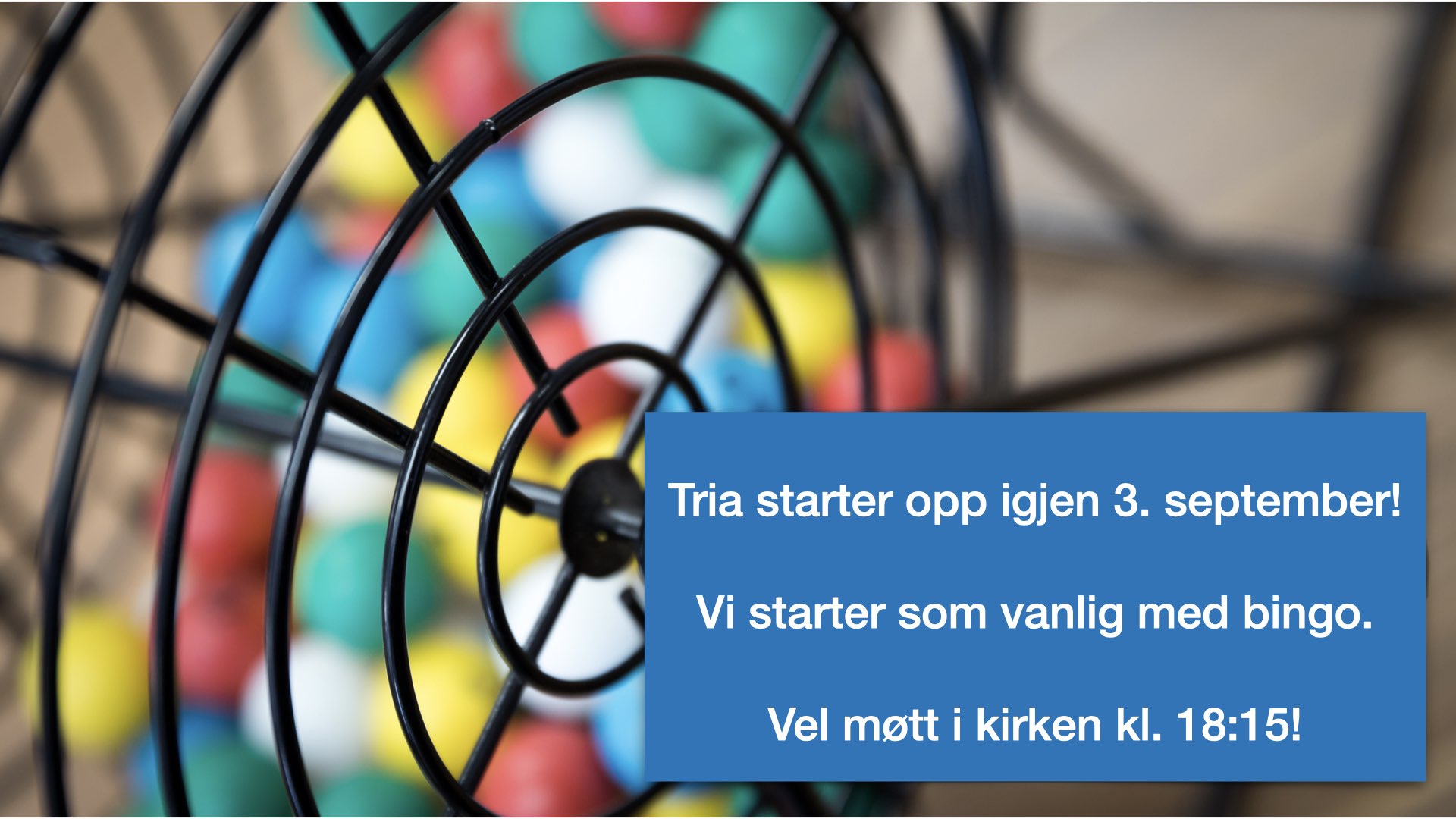 Tria - oppstart 3. september