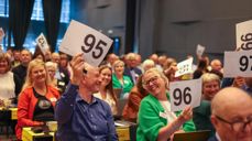 Det nyvalgte Kirkemøtet møtes første gang 11. april 2024 i Trondheim. Illustrasjonsfoto fra Kirkemøtet 2023. Foto: Den norske kirke.