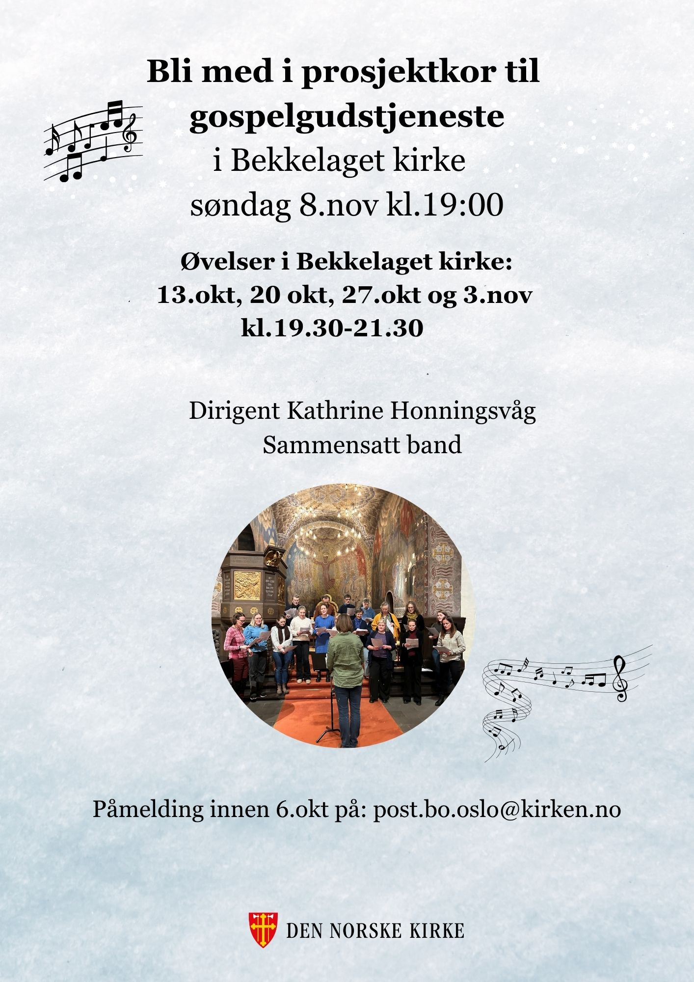 Prosjektkor og gospel gudstjeneste i Bekkelaget kirke