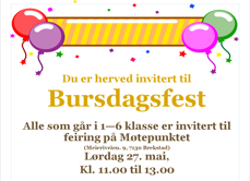 Bilde av invitasjon til bursdagsfest