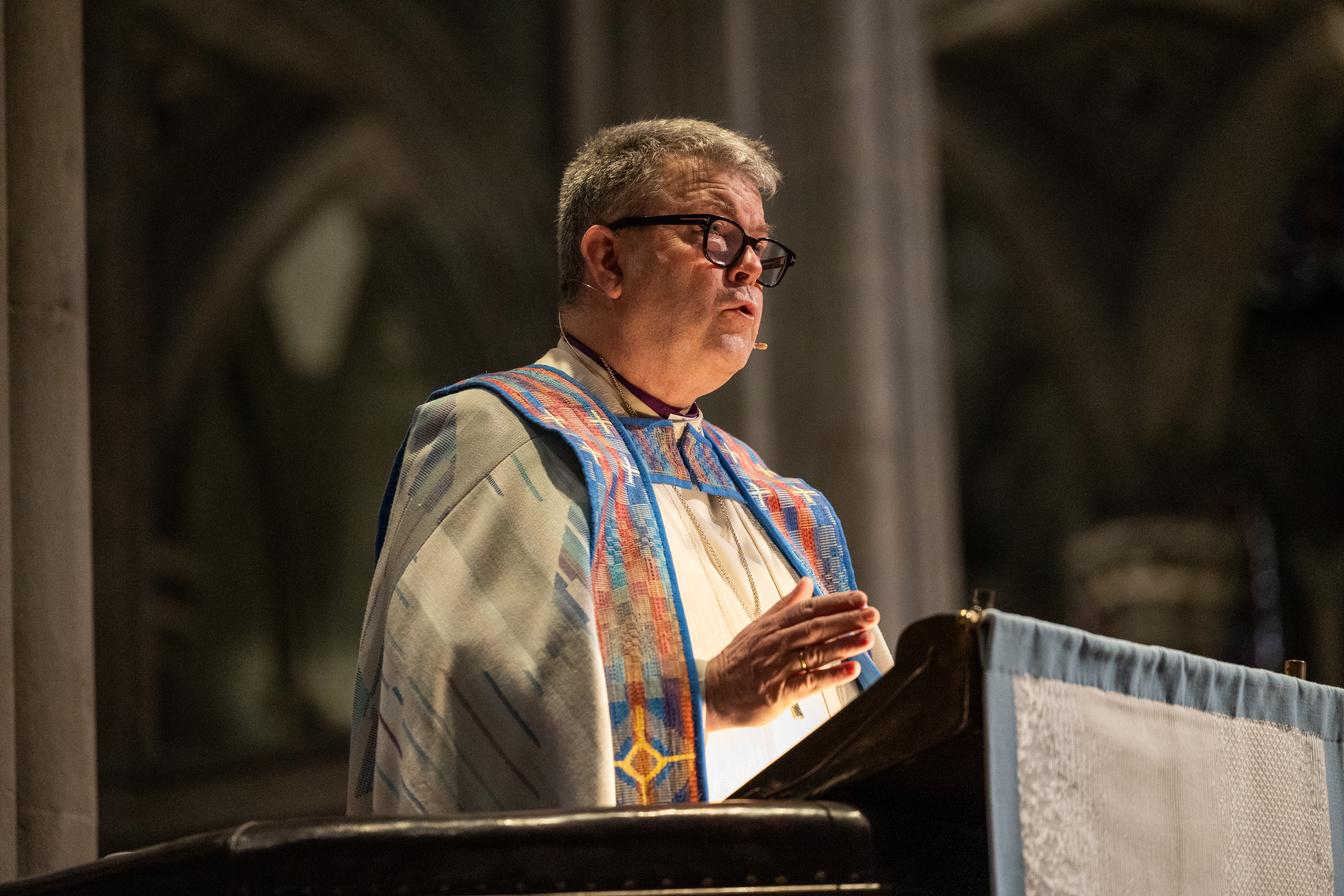 Biskop Stig Lægdene holdt preken i Nidarosdomen søndag 22. mars. (Foto: Heidi Olsen/Den norske kirke)