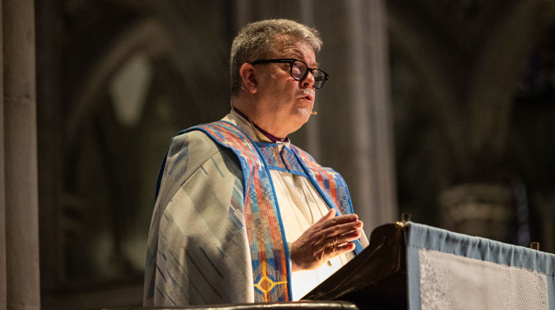 Biskop Stig Lægdene holdt preken i Nidarosdomen søndag 22. mars. (Foto: Heidi Olsen/Den norske kirke)