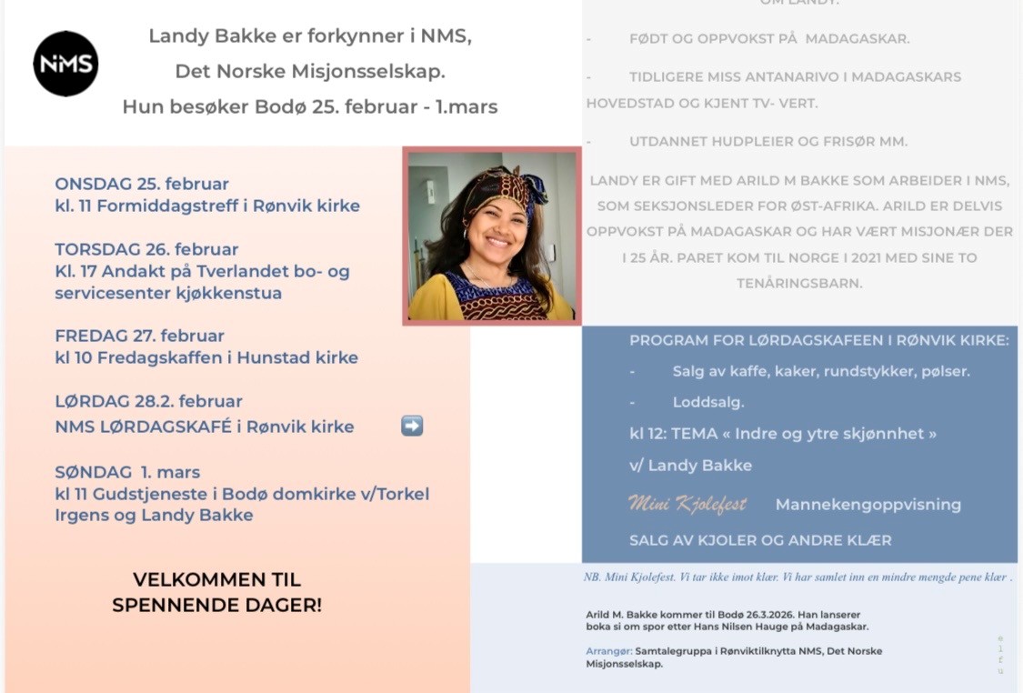 Landy Bakke forkynner i NMS - Bodø 25. februar - 1. mars
