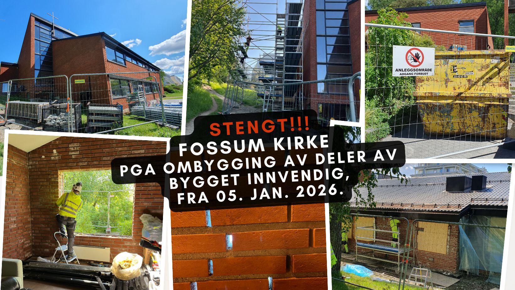 Informasjon om rehabilitering av Fossum kirke