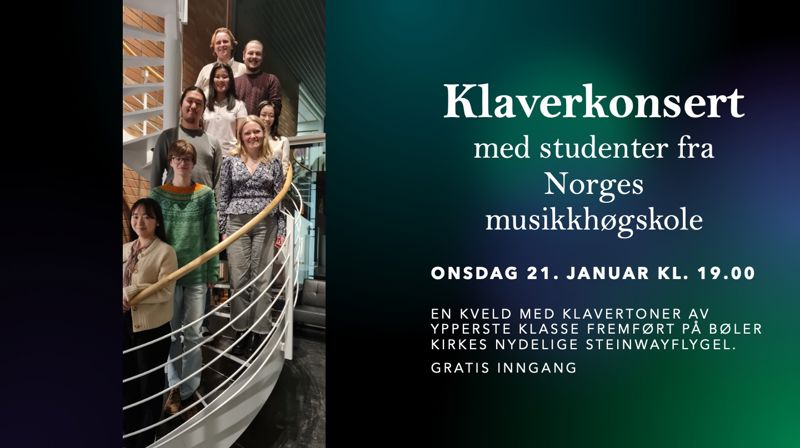 Klaverkonsert med studenter fra Norges Musikkhøgskole