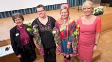 Etter ledervalgene på Kirkemøtet 11. april har Den norske kirke fire kvinner i toppledelsen. Fra venstre Helga Haugland byfuglien, Kristine Sandmæl, Sara Ellen Anne Eira og Kristin Gunleiksrud Raaum. (Foto: Erlend Berge/VL)