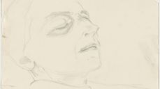 På Grini tegnet Anita Greve medfanger på kvinneavdelingen. Her en døende kvinne. (Foto: Nasjonalmuseet)