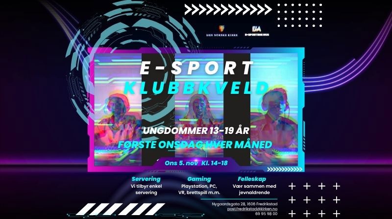 Velkommen til E-sport klubbkveld for ungdommer på Kirkens hus