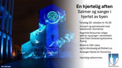En hjertelig aften - Salmer og sanger i hjertet av byen. Torsdag 30. oktober kl. 18.30
