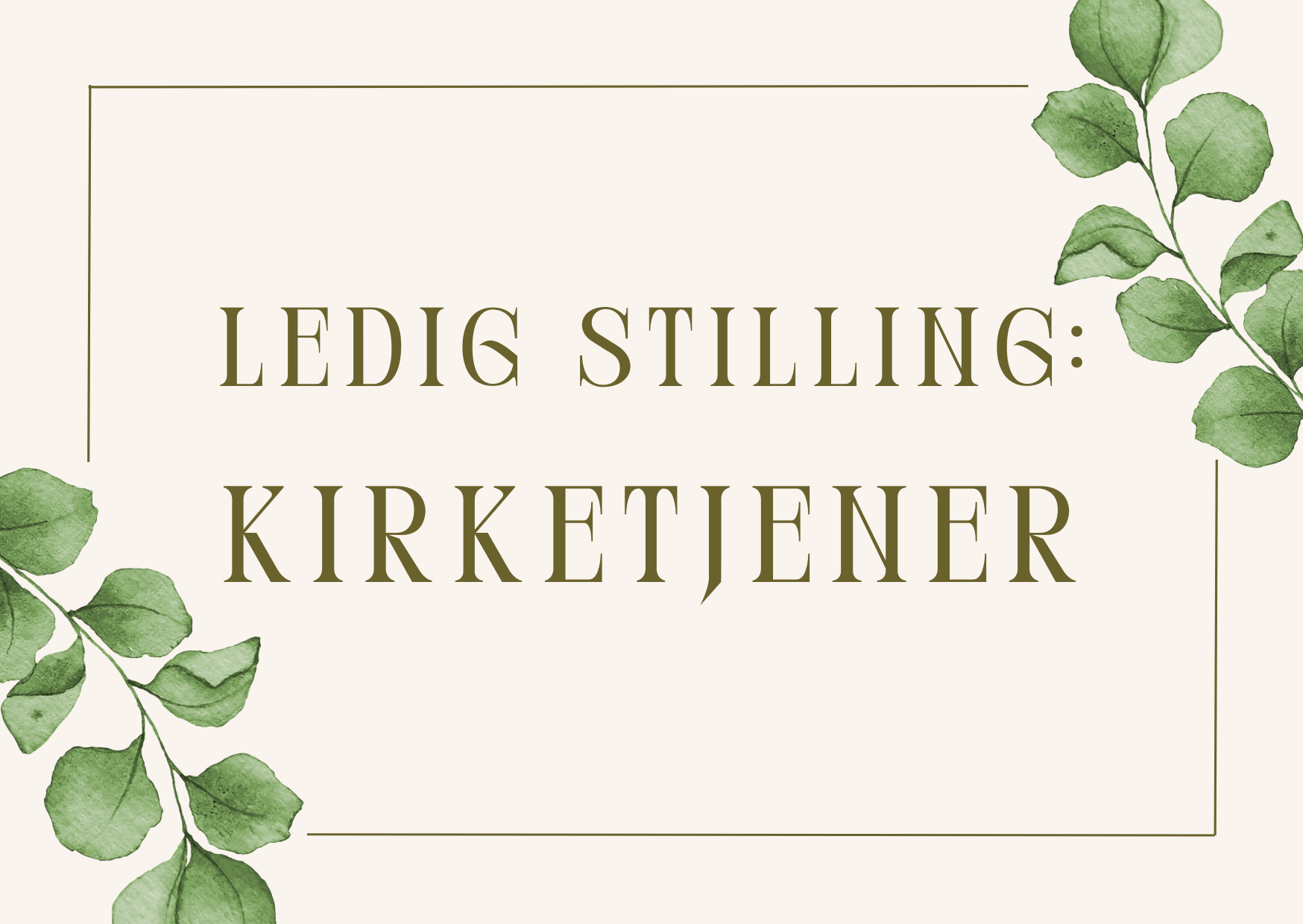 Ledig stilling: kirketjener