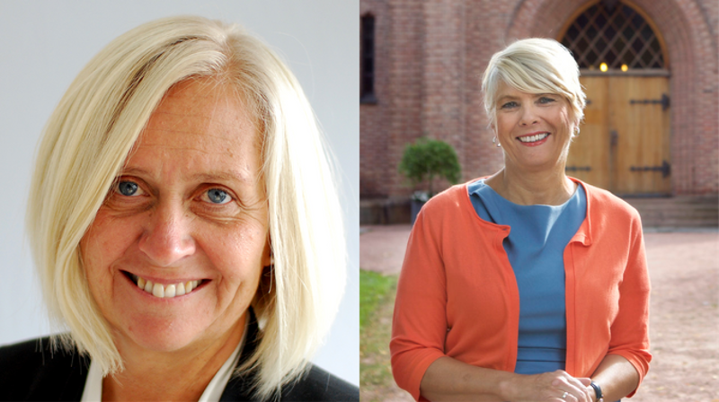 Adm. dir. i KA Marit Halvorsen Hougsnæs og leder i Kirkerådet Kristin Gunleiksrud Raaum. Foto: KA og Kirkerådet/Kolonihaven