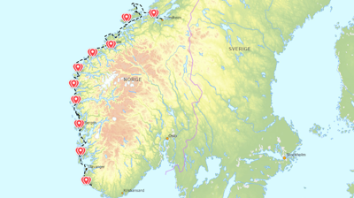 Kystpilegrimsleia - pilegrimsreise langs Vestlandskysten fra Egersund til Trondheim