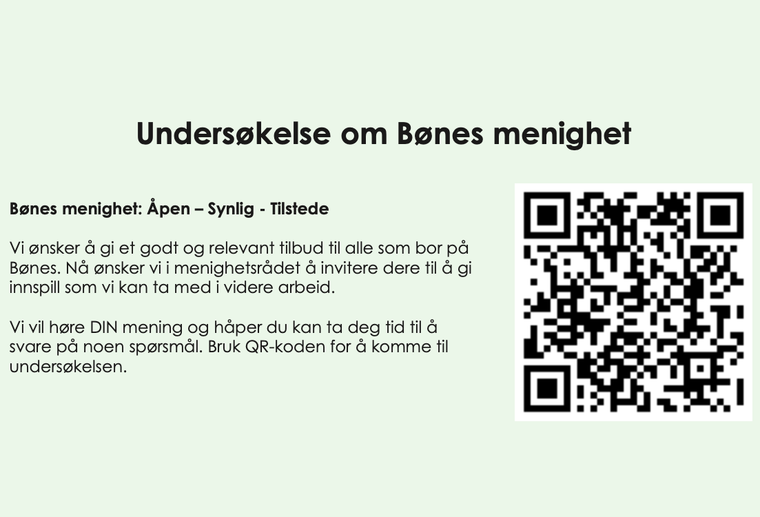 Undersøkelse om Bønes menighet