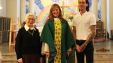 Nestleder Merete Bache-Wiig, sokneprest Hege Fagermoen og daglig leder Daniel Werlemo