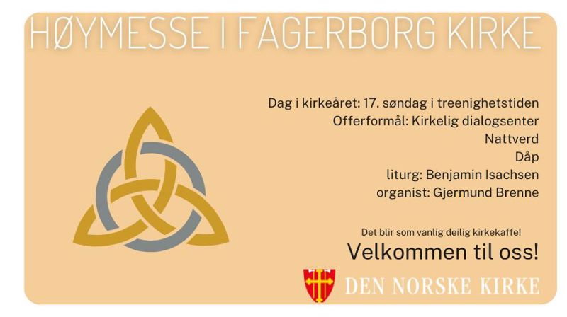Søndag 5. oktober inviterer Fagerborg kirke til gudstjeneste