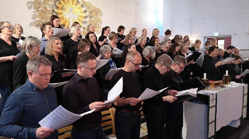 Pop-up-koret i Greverud kirke 09.02.2025. Foto: privat.