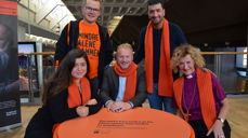 Nancy Hertz, Johannes Heggland, Raymond Johansen, Mohammed Fariss og Kari Veiteberg deltok i signatursamtalen på Oslo S onsdag.