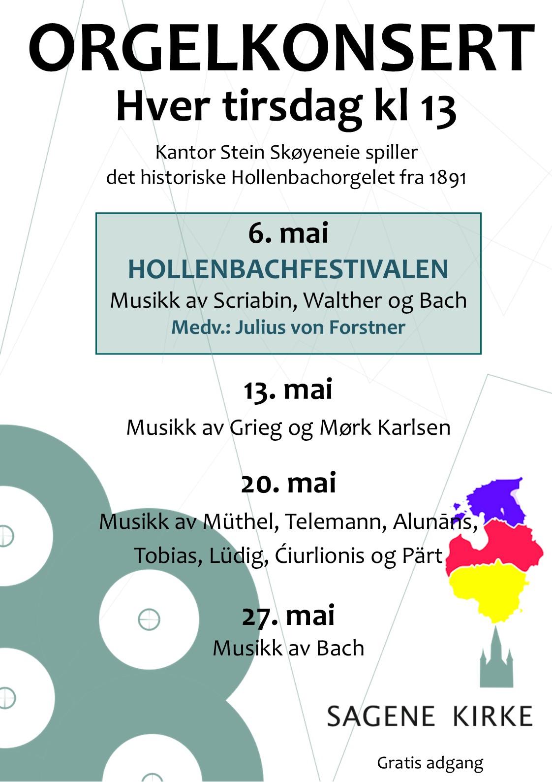 Konsertprogrammet i plakatform