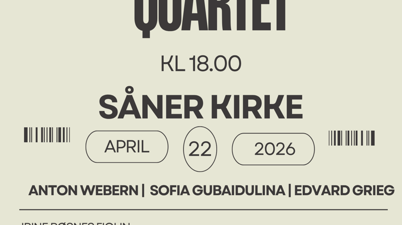 Velkommen til konsert i Såner Kirke, onsdag 22 april kl. 18.00