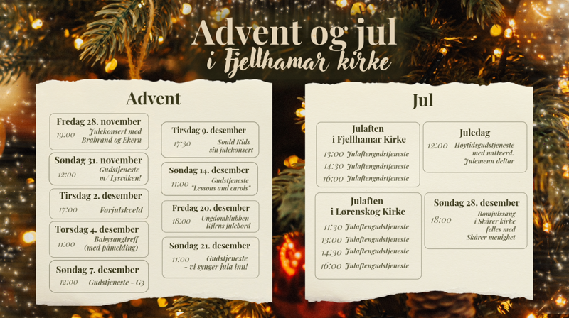 Advent og jul i Fjellhamar kirke!