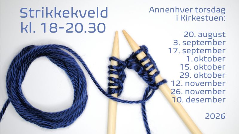Strikkekveld - alle velkommen!