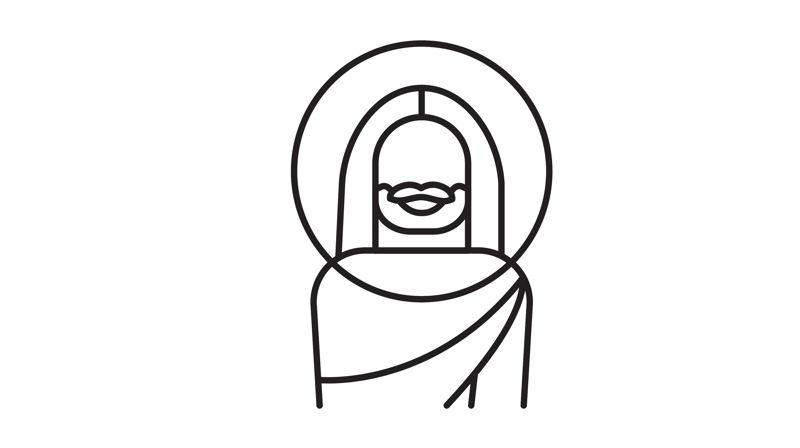 En strektegning av Jesus