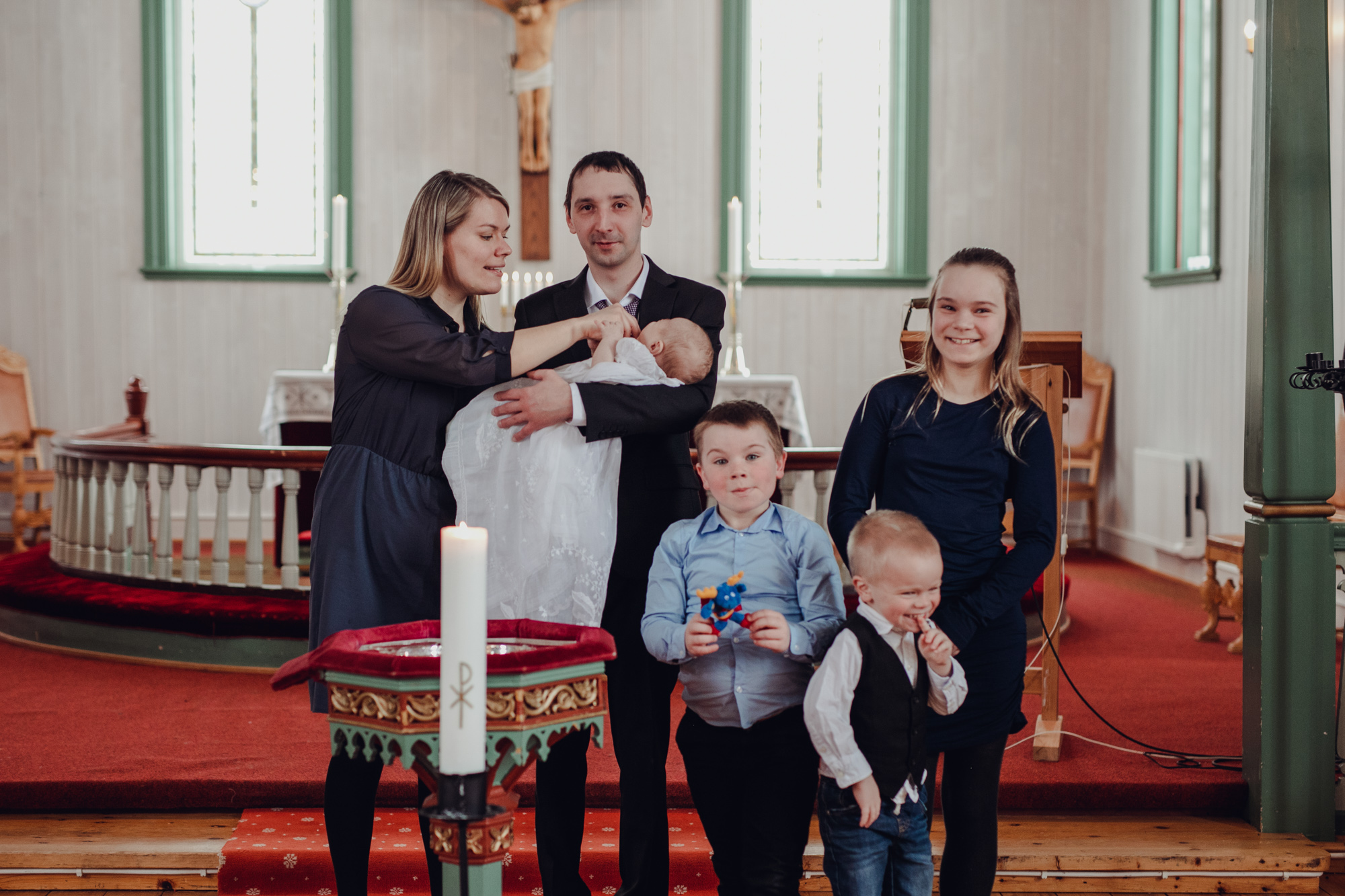 Familiebilde etter dåp