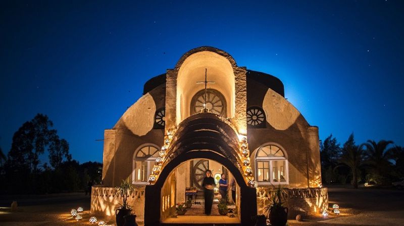 Kirken i senteret Anafora i Egypt hvor biskop Stein Reinertsen her vært flere ganger. Foto: Pål Brenne