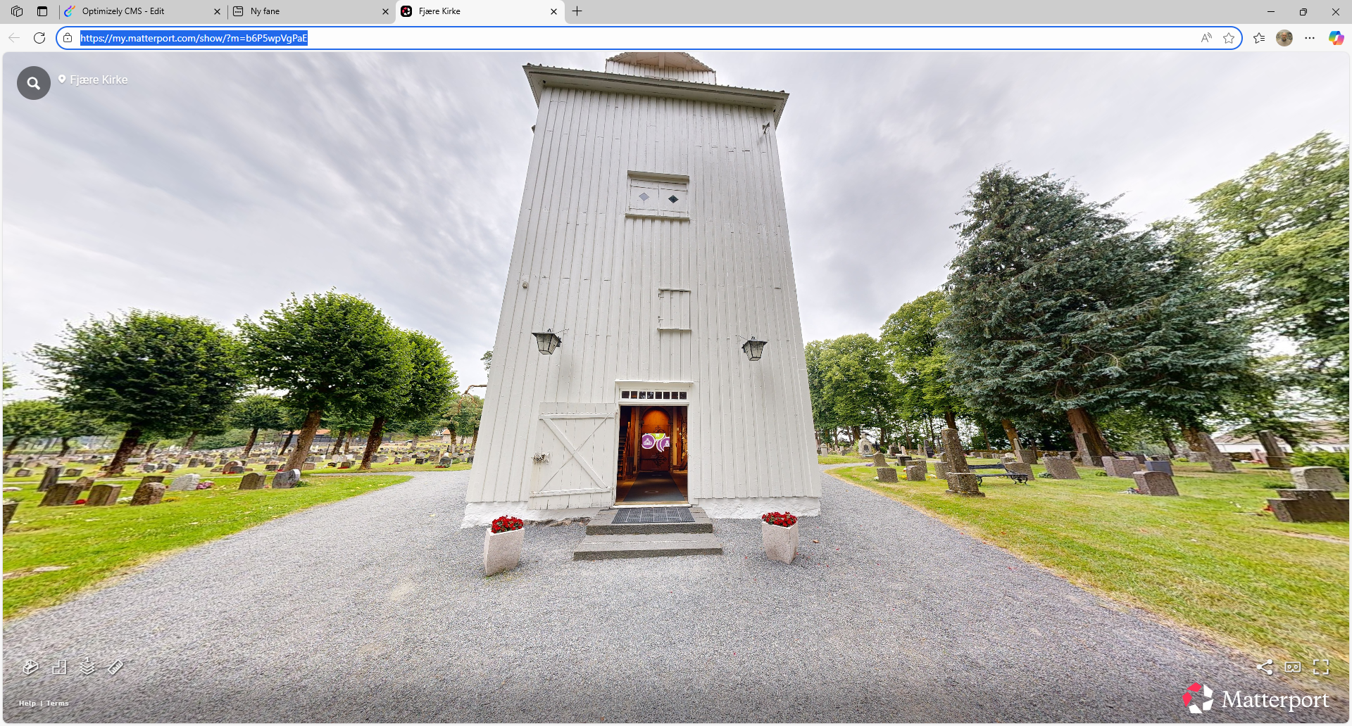 Skjembilde av fjære kirke fra Googlemaps