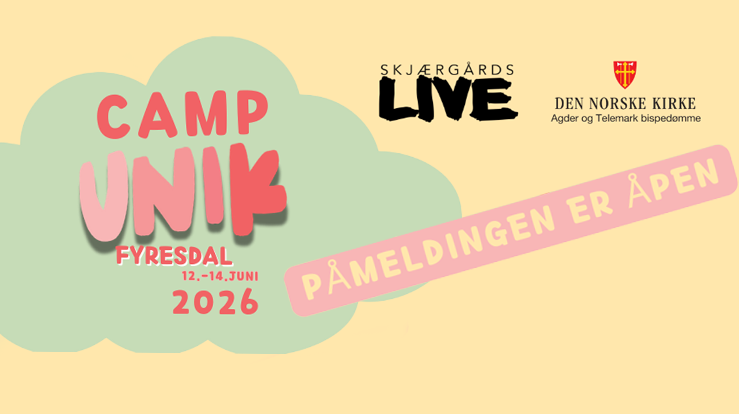 Logo for Cam Unik 2026 med Live logo og NDK logo øverst i hjørnene.