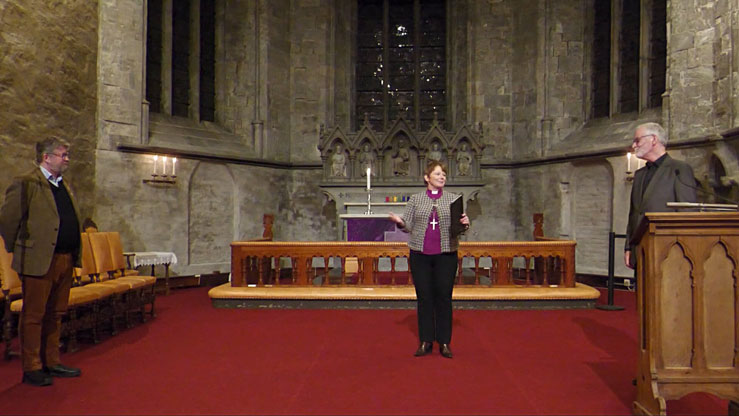Jørn Øyrehagen Sunde (t.v.) og Alf Tore Hommedal var gjester på temakveld om Guds fire døtre