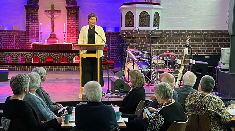 Bilete frå sist gong det var inspirasjonssamling for sokneråda, i samband med bispevigslinga i april 2023.