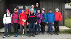 Pilegrimar på veg mot Røldal i 2019. Foto: Margit Gjørv