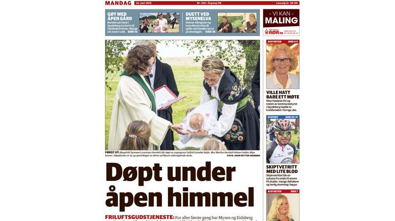 Faksimilie fra Smaalenenes Avis 22.juni.