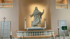 Johan Niklas Bystrøms kjente Kristusfigur fra Immanuels kirke i Halden