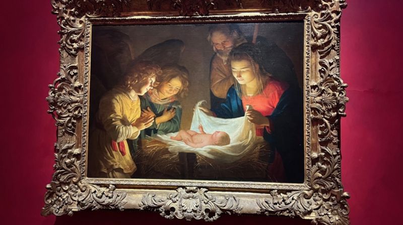 "Adoration of the Child" av Gerrit van Honthorst. Avfotografert fra Uffizigalleriet i Firenze. Foto: Hamar bispedømmeråd