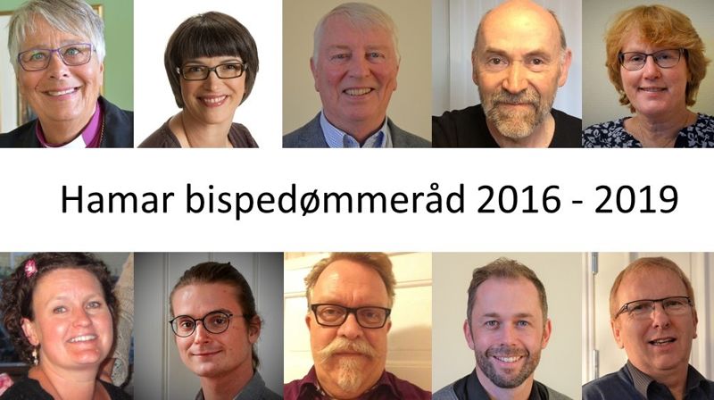 Her er dagens bispedømmeråd presentert, med biskop, leke medlemmer en prest og en lek kirkelig tilsatt. Rådets funksjonsperiode varer ut 2019.